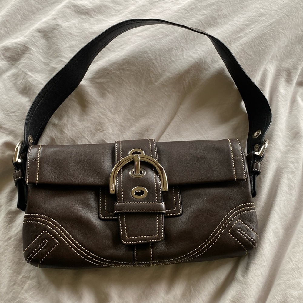 Vintage SoHo Leather Dark Brown Coach Shoulder Bag - Great Condition